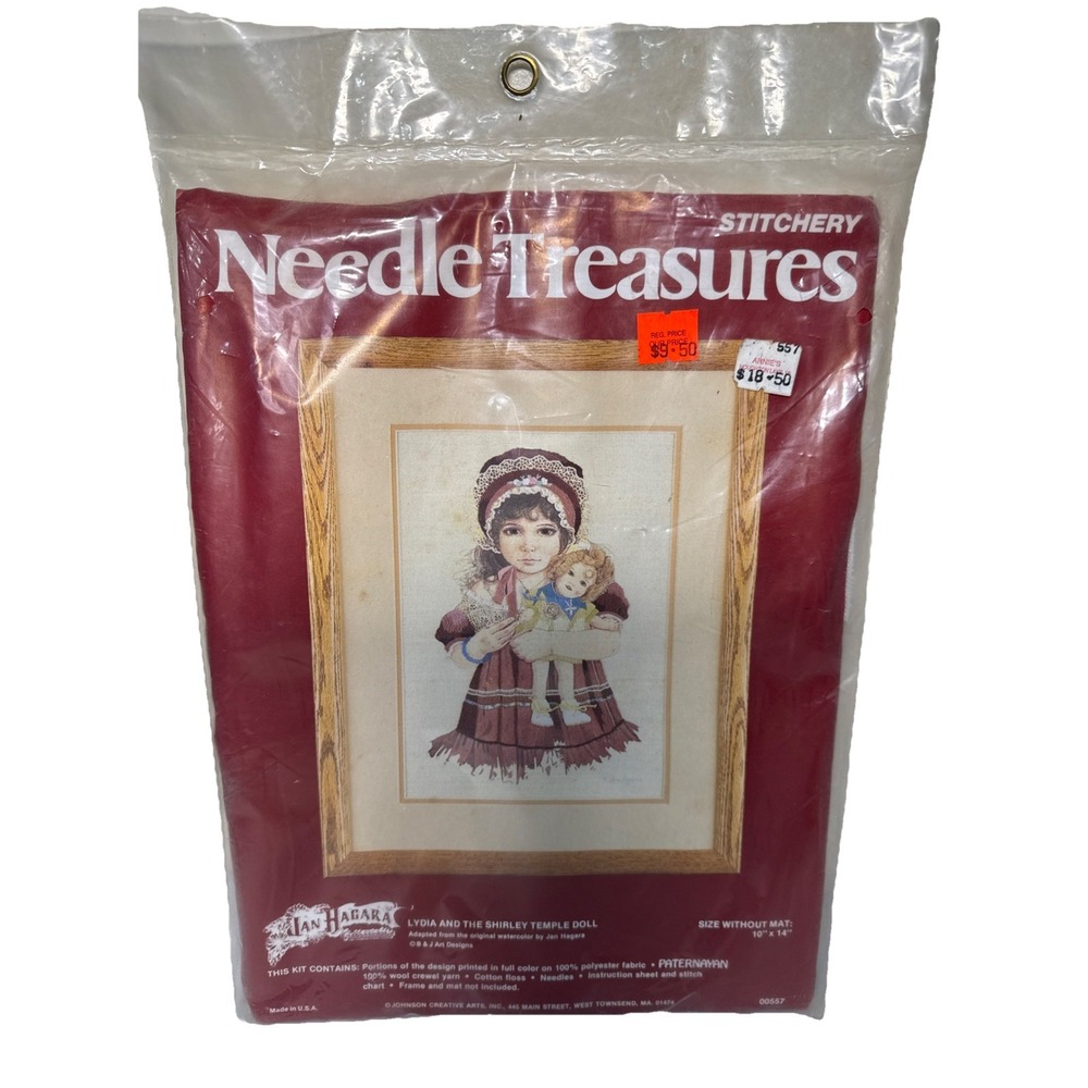 Needle Treasures Jan Hagara Lydia Shirley Temple Doll Crewel Kit 00557 Vintage
